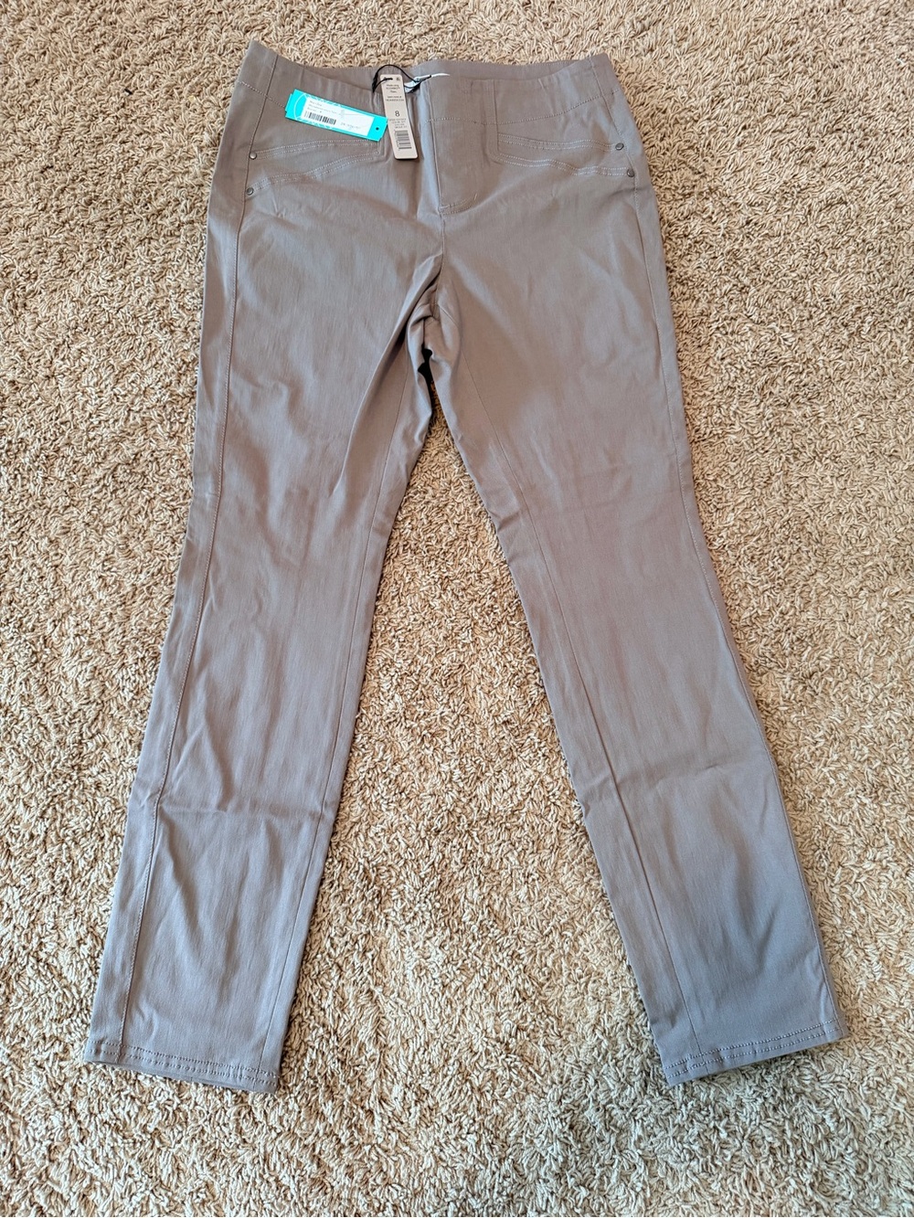 NIC+ZOE Straight Leg Chinos in Taupe